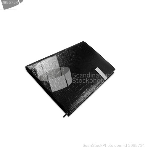 Image of black memo book isolated on white background