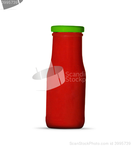 Image of Glass jar of hot tomato sauce