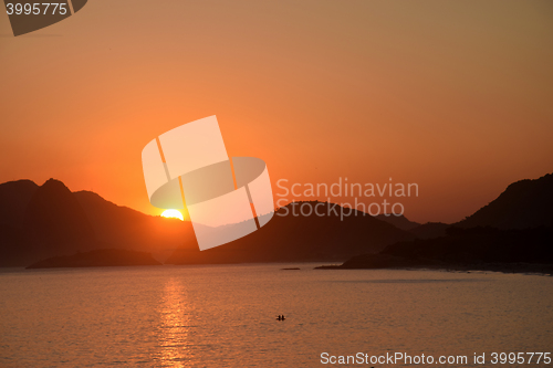 Image of Sunset on the beach in Rio de Janeiro