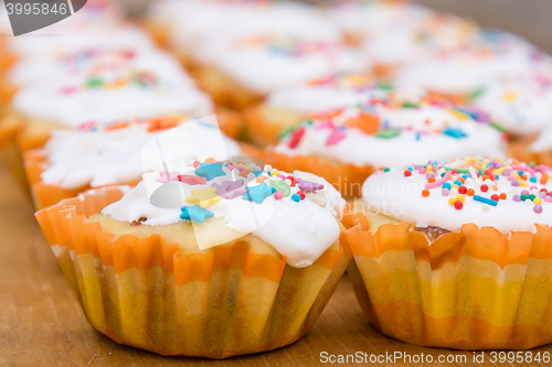 Image of View of a freshly prepared Easter cupcake