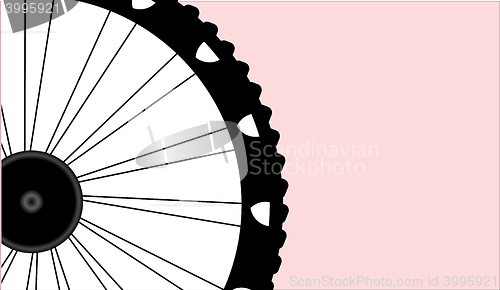 Image of vector silhouette of a bicycle wheel with tyre and spokes