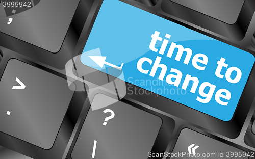 Image of Time concept: computer keyboard word Time to change. Keyboard keys icon button vector