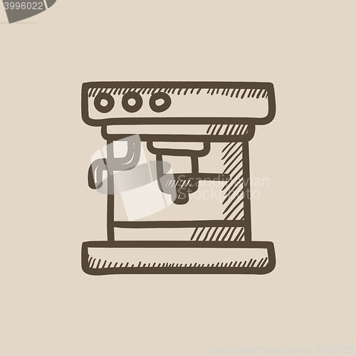 Image of Coffee maker sketch icon.