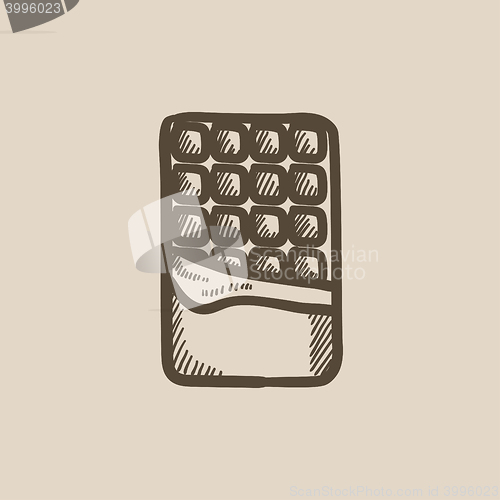 Image of Opened bar of chocolate sketch icon.