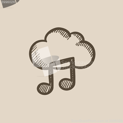 Image of Cloud music sketch icon.