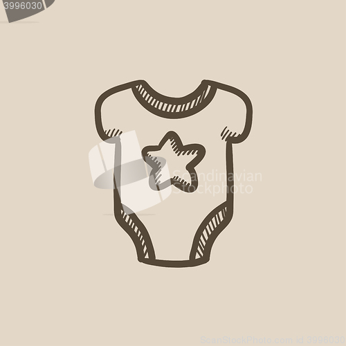 Image of Baby short-sleeve bodysuit sketch icon.