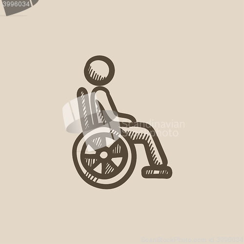 Image of Disabled person sketch icon.