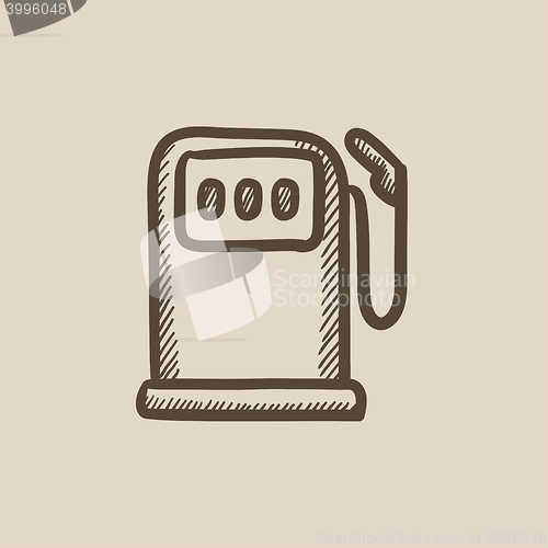 Image of Gas station sketch icon.