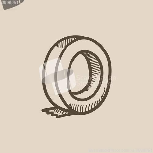 Image of Roll of adhesive tape sketch icon.