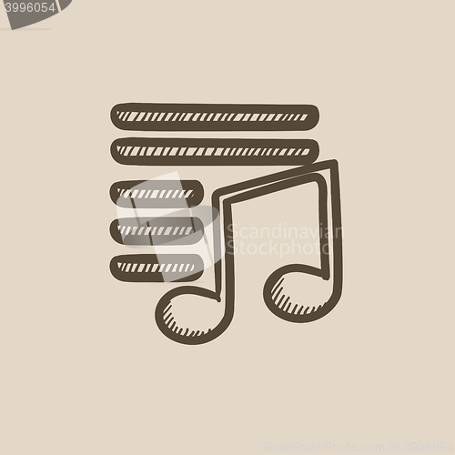 Image of Musical note sketch icon.