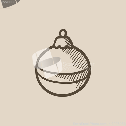 Image of Christmas-tree decoration sketch icon.