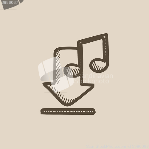 Image of Download music sketch icon.