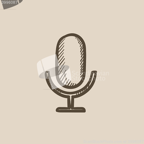 Image of Retro microphone sketch icon.