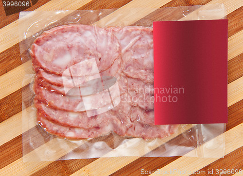 Image of sliced meat packaged on plate