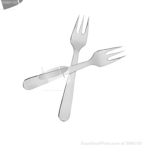 Image of two kitchen forks  isolated