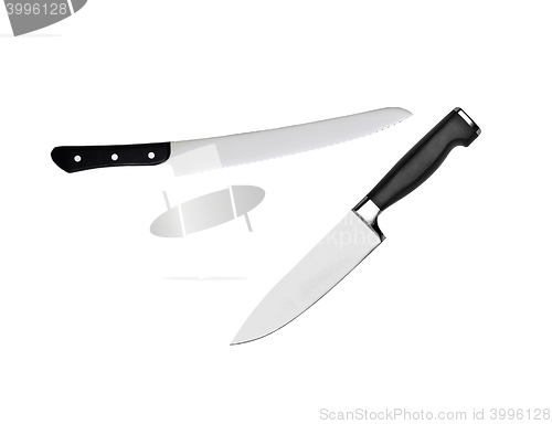 Image of Kitchen knifes on a white background