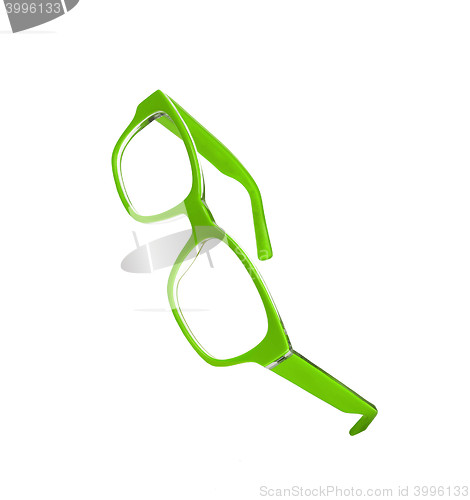 Image of Green glasses isolated on white