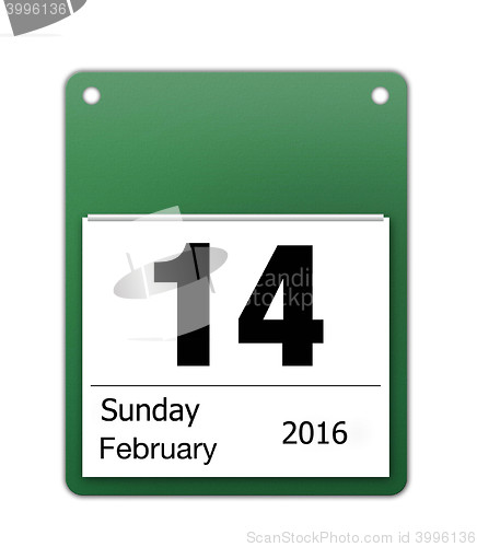 Image of calendar icon for valentines day on 14th February