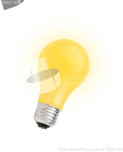 Image of Yellow lightbulb isolated on white [with clipping path]