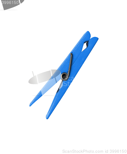 Image of blue clothes peg isolated on white