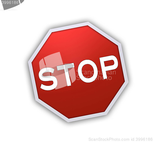 Image of Stop sign isolated on white