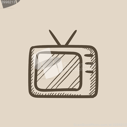 Image of Retro television sketch icon.