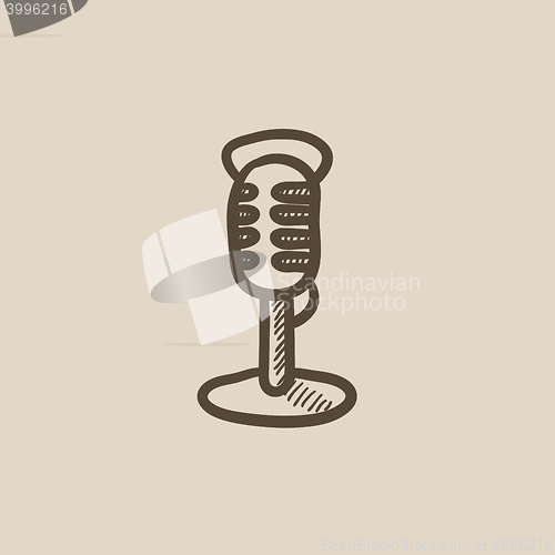 Image of Retro microphone sketch icon.