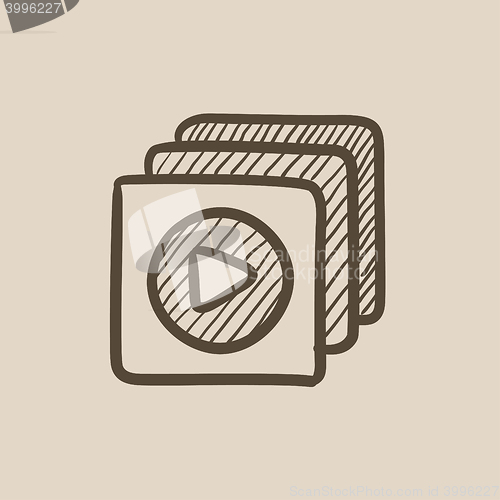Image of Media player sketch icon.