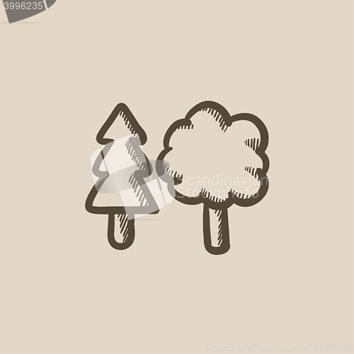 Image of Trees sketch icon.