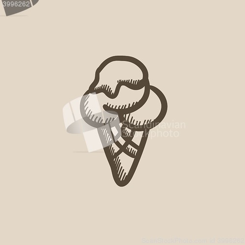 Image of Ice cream sketch icon.