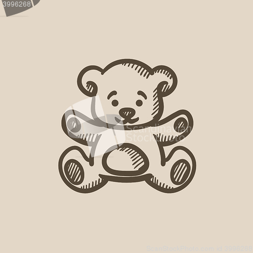 Image of Teddy bear sketch icon.