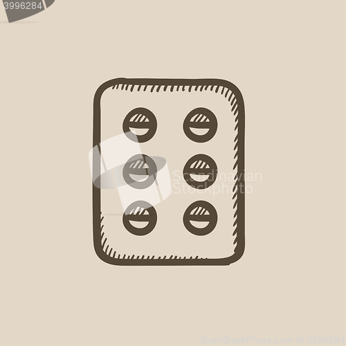 Image of Plate of pills sketch icon.