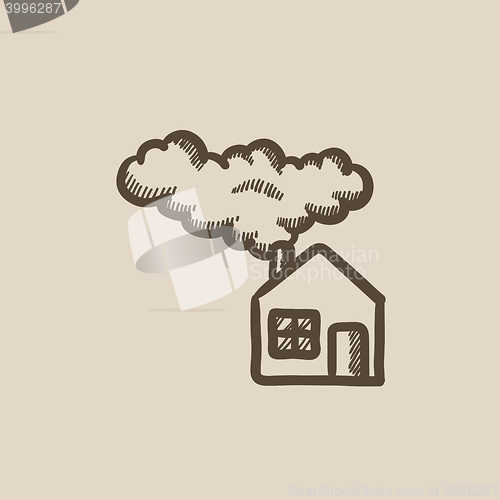 Image of Save energy house sketch icon.