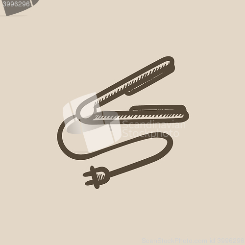 Image of Hair straightener sketch icon.