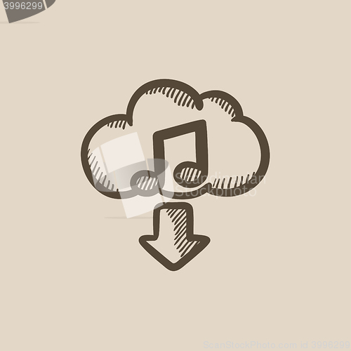 Image of Download music sketch icon.