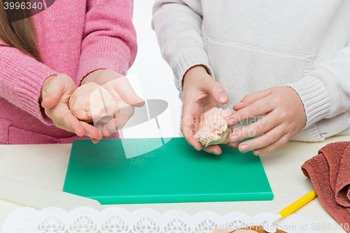 Image of Children making christmas cookies