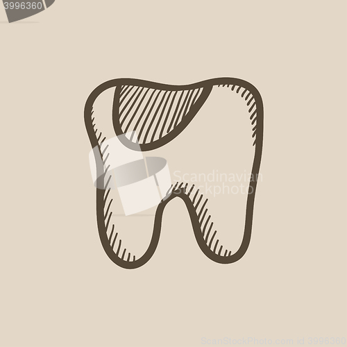 Image of Tooth decay sketch icon.