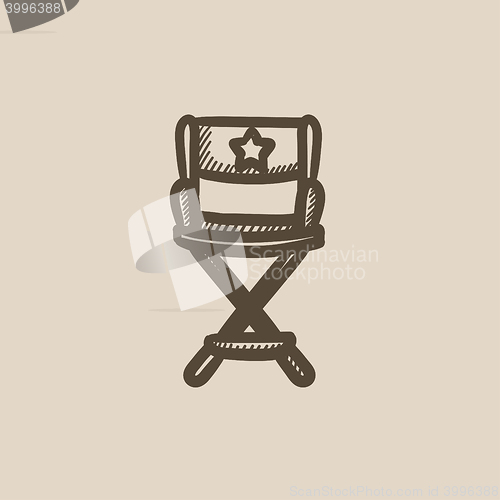 Image of Director chair sketch icon.