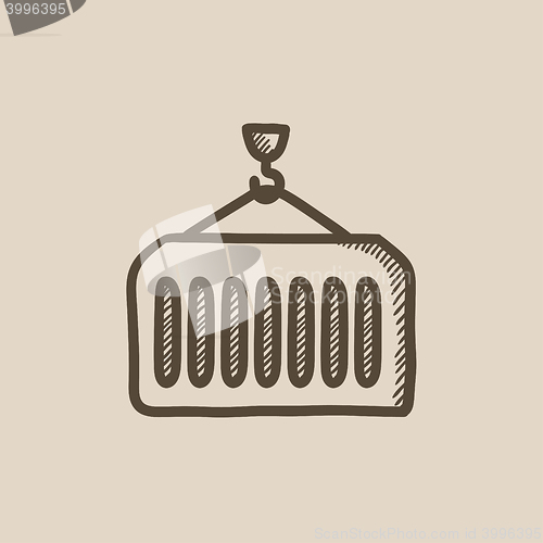 Image of Cargo container sketch icon.