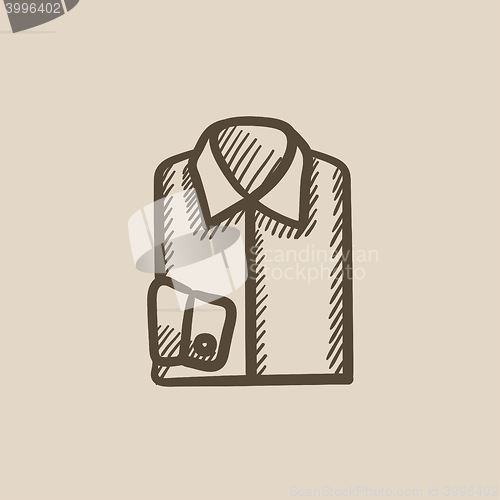 Image of Folded male shirt sketch icon.