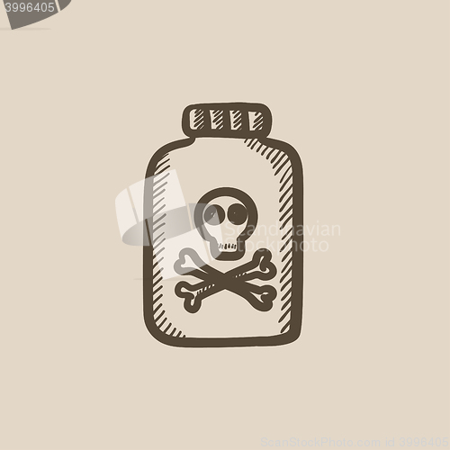 Image of Bottle of poison sketch icon.