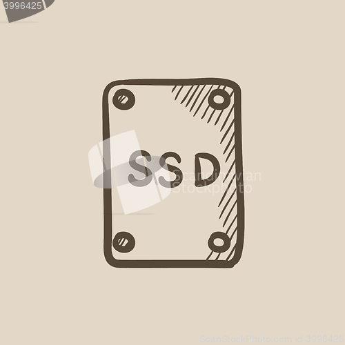 Image of Solid state drive sketch icon.