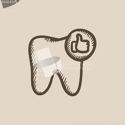 Image of Healthy tooth sketch icon.