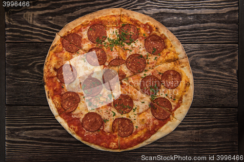 Image of Tasty pepperoni pizza