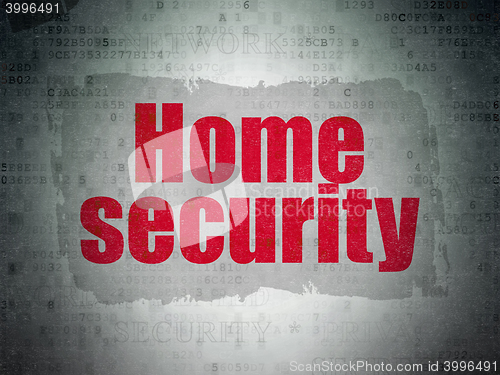 Image of Security concept: Home Security on Digital Data Paper background