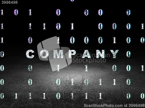 Image of Finance concept: Company in grunge dark room