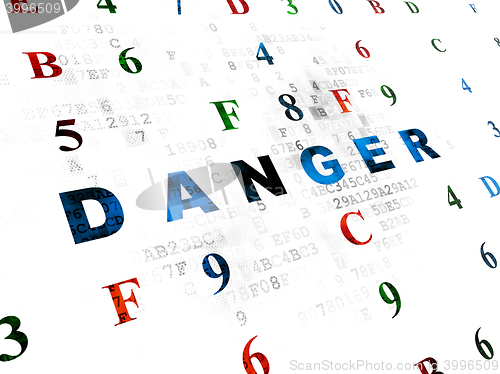 Image of Security concept: Danger on Digital background