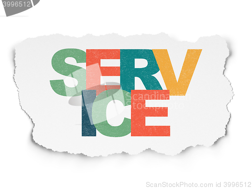 Image of Finance concept: Service on Torn Paper background