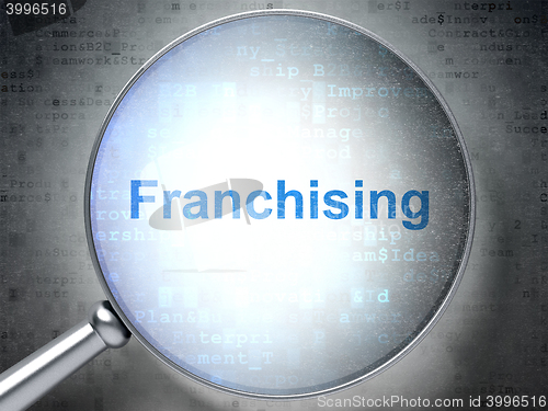 Image of Finance concept: Franchising with optical glass