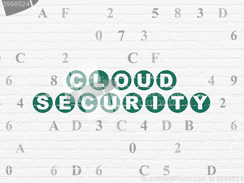 Image of Privacy concept: Cloud Security on wall background